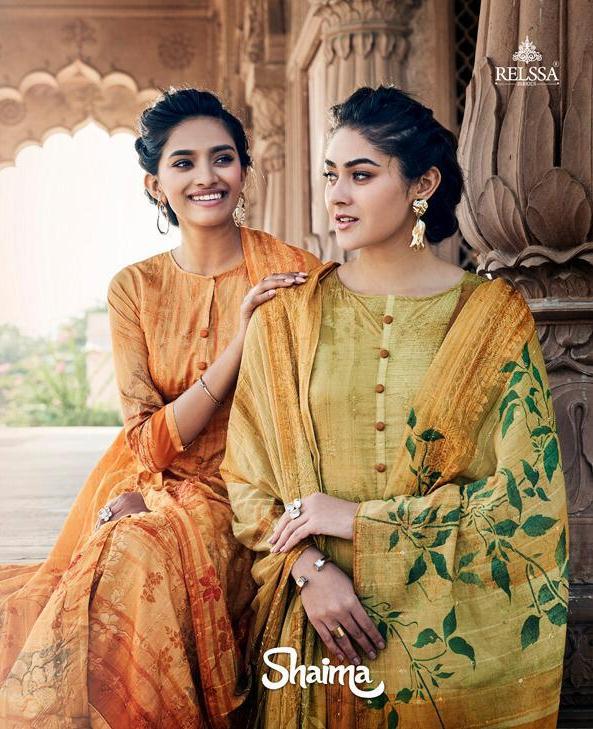 Relssa Launch Shaima Superior Cotton Embroidery Work Heavy Look Dress Materials In India