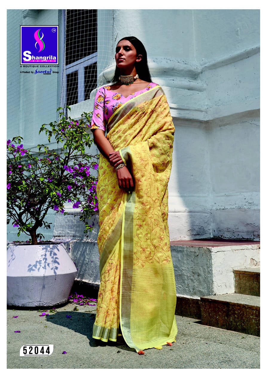 Shantam By Shangrila Pure Weaving Linen Digital Print Saree Wholesale Price In India