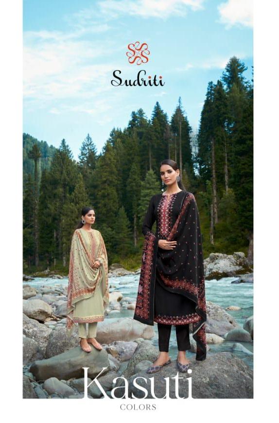 Sudriti Presents Kasuti Colours Cotton Satin Digital Print Exclusive Dress Materials Supplier