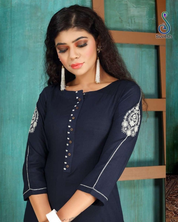 Suvesh Launch Zubeda Vol 2 Rayon Slub Embroidery Work Kurti Catalogs At Lowest Rate