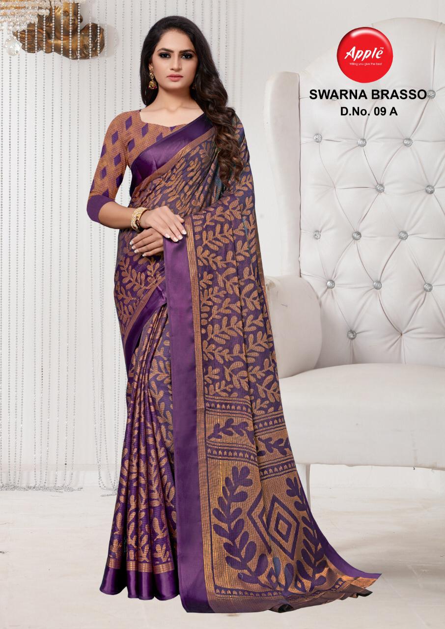 Swarna Brasso By Apple Printed Formal Wear Classy Look Saree