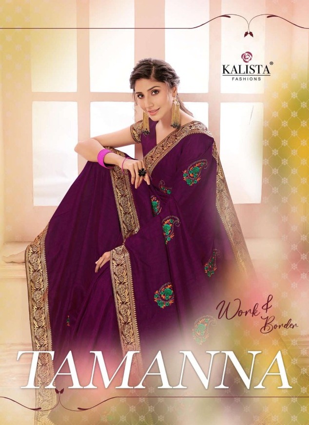 Tamanna By Kalista Charming Look New Design Vichitra Silk Saree Wholesaler In India