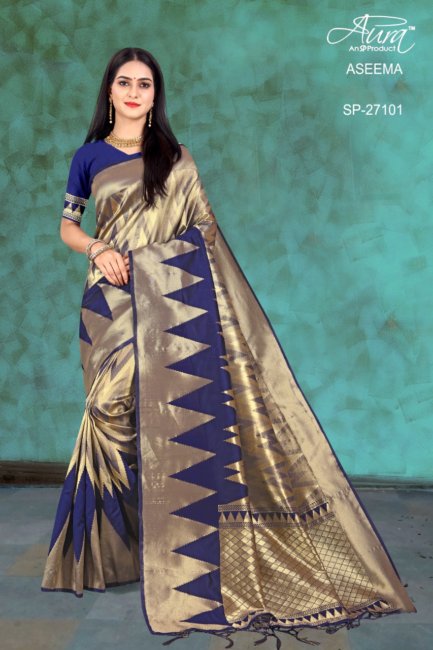 Aseema By Aura Saree New Design Print Silk Saree Catalogs Seller