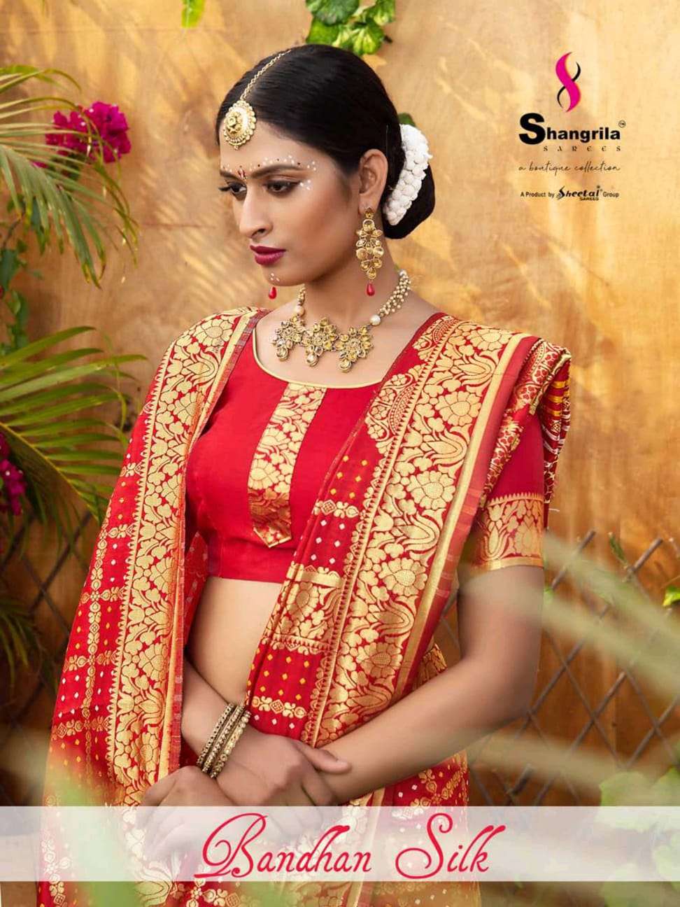 bandhan silk by shangrila traditional wear bandhani silk printed classy look designer saree