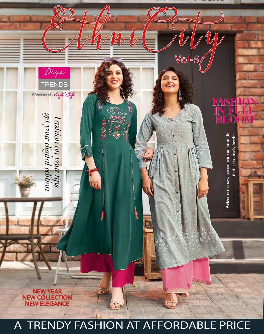 Diya Trends Ethnicity Vol 5 Fancy Kurtis Collection At Cheap Rate Online