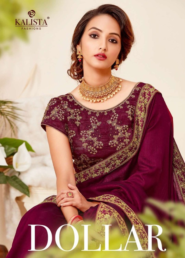 Dollar By Kalista Glamours Look Vichitra Silk Functional Wear Saree