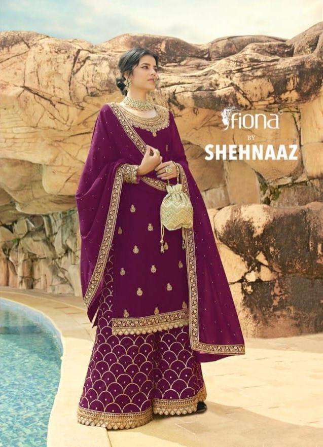 fiona shehnaaz georgette plazzo stylish pakistani suits wholesaler