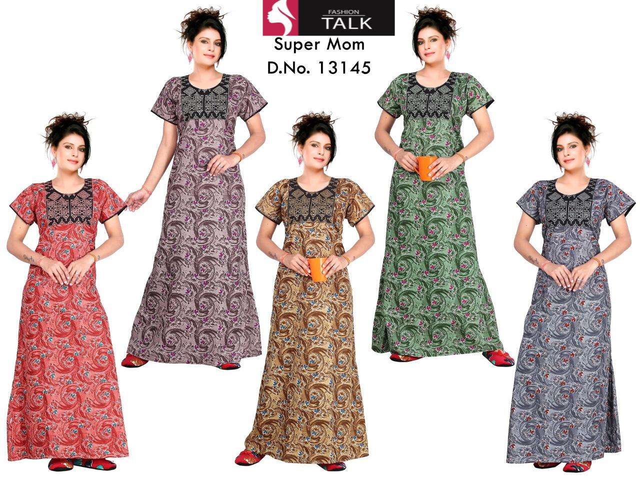 FT 13145 HEAVY WOMEN COTTON NIGHTY GOWN WHOLESALE BEST RATE IN SURAT INIDA