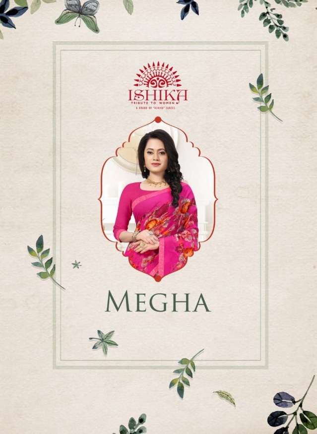 ishika megha georgette printed formal wear saree wholesale price