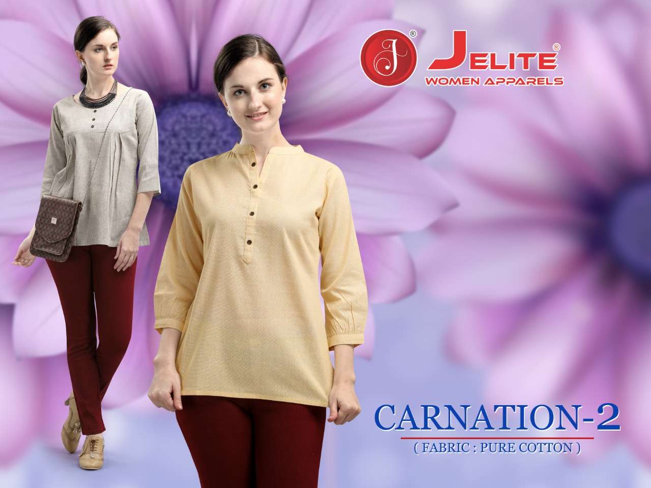 jelite carnation vol 2 pure cotton short tops for girls but online at wholesale price 
