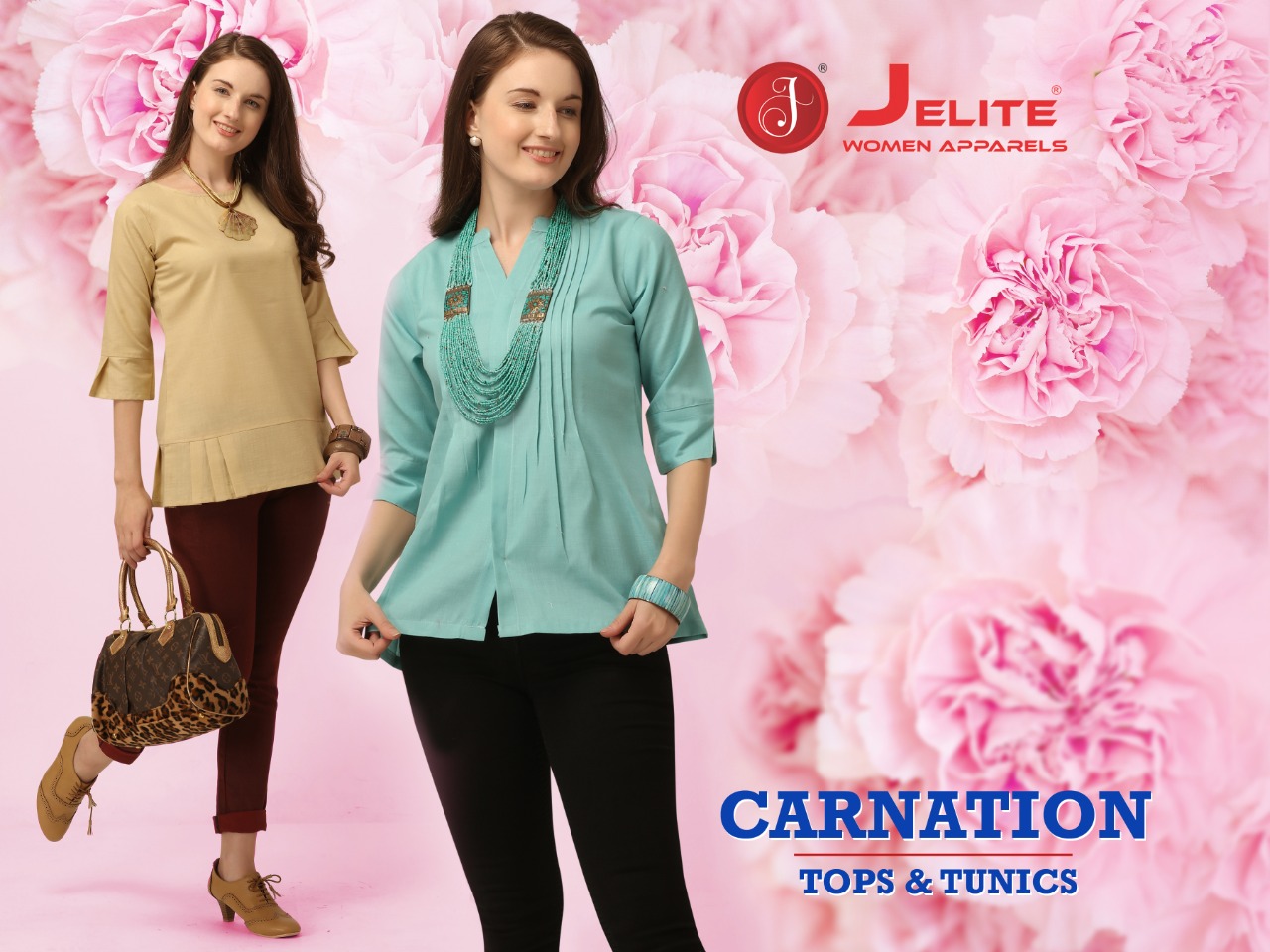 Jelite Launch Carnation Exclusive Semi Linen Short Tops For Girls