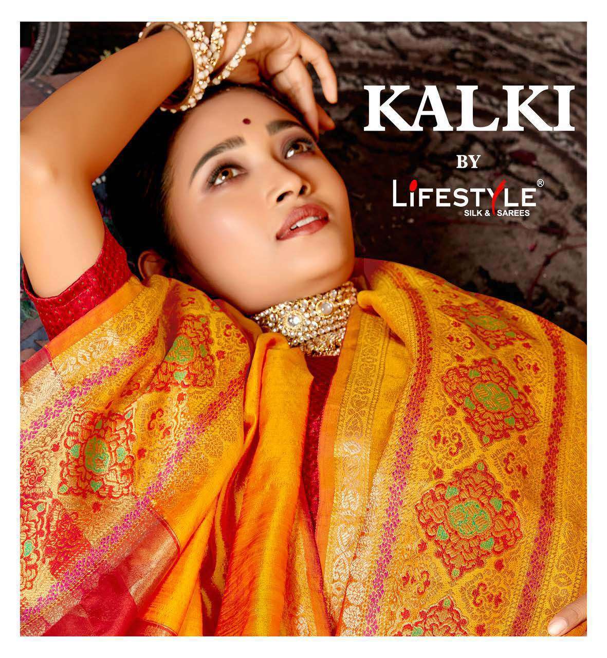 kalki by lifestyle crystal silk daily wear fancy saree