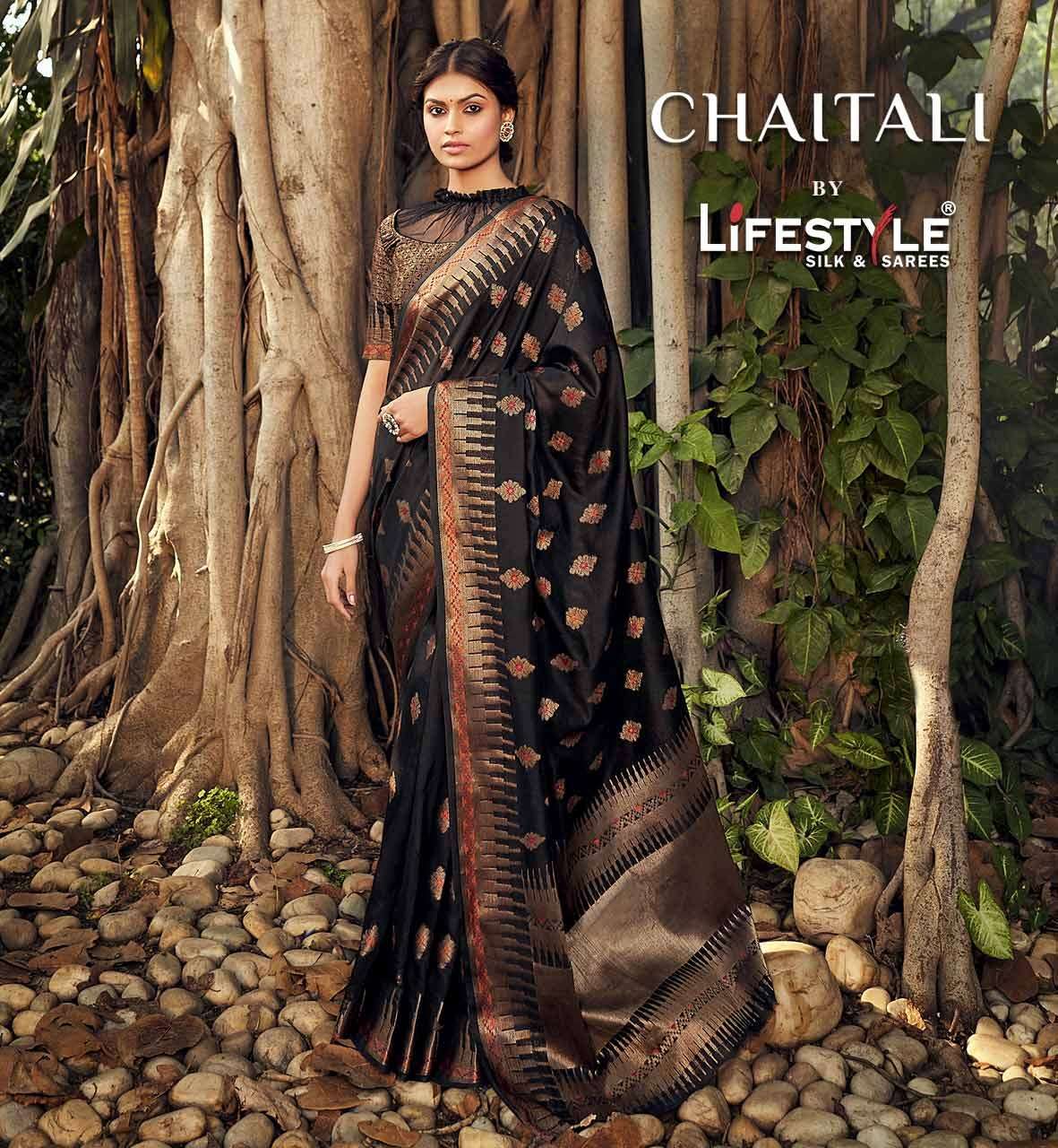 lifestyle chaitali chanderi silk fancy saree online supplier