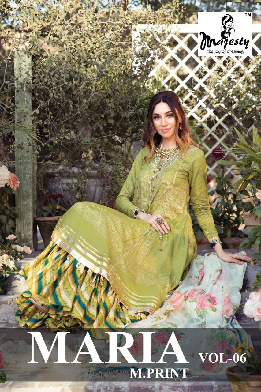 majesty maria m print vol 6 jam silk pakistani suits online supplier
