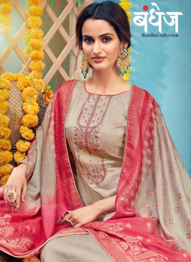 nishant fashion bandhej silk fabulous women salwar kameez collection best rate