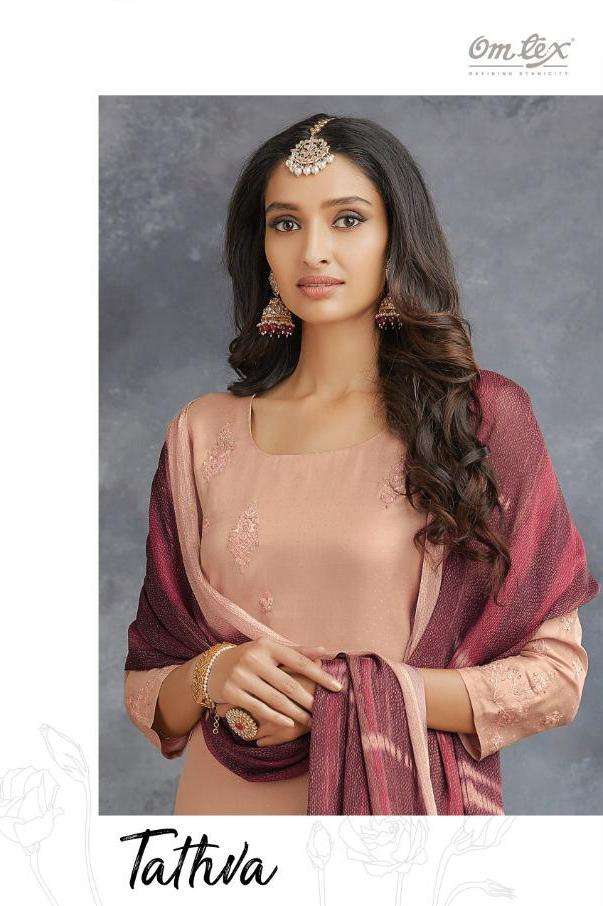 omtex present tathva silk embroidery party wear salwar kameez collection