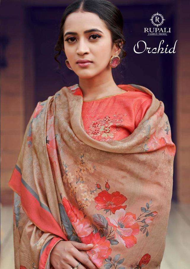 orchid by rupali fashion jam satin digital print work salwar kameez wholesaler