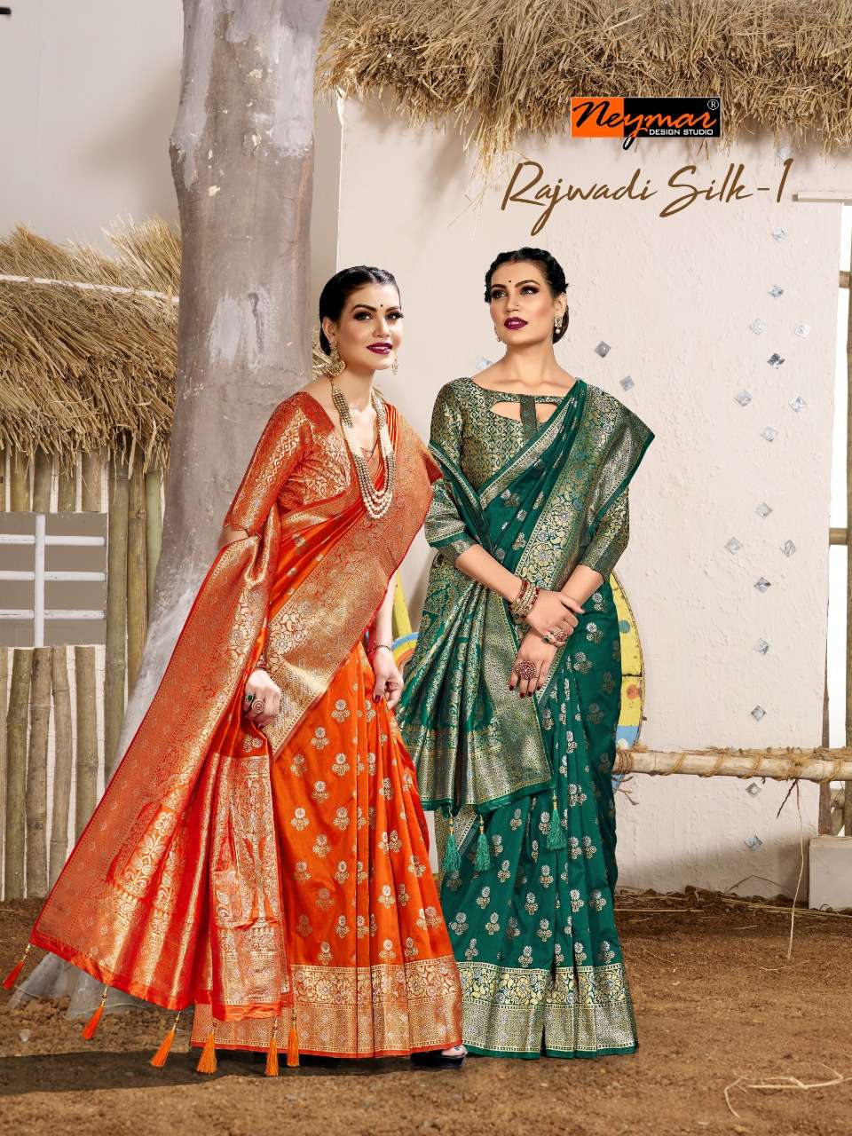 rajwadi silk vol 1 by neymar pure silk wedding bridal saree wholesaler