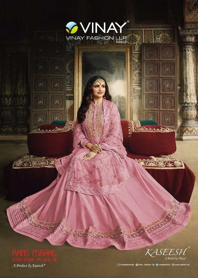 rang mahal colour plus vol 5 by vinay dola silk anarkali wedding long suits