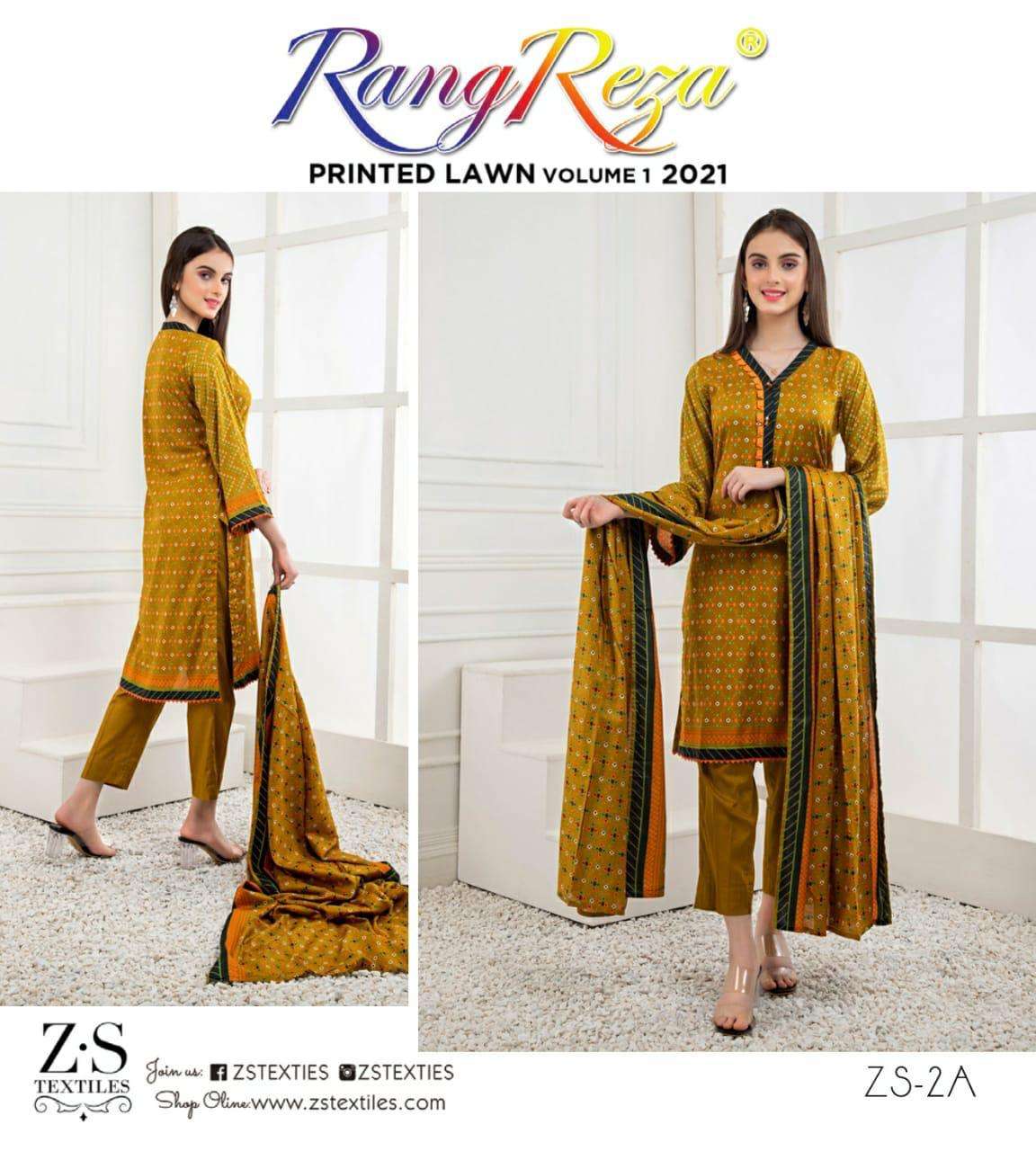 rang reza lawn vol 1 by zs textiles original pakistani printed lawn salwar kameez