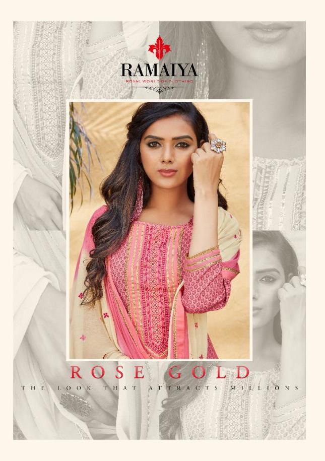 Rose Gold By Ramaiya Cotton Print With Neck Work Suit Designs