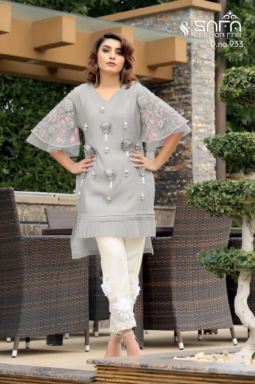 safa fashion sf 933 georgette readymade top with cotton bottom collection