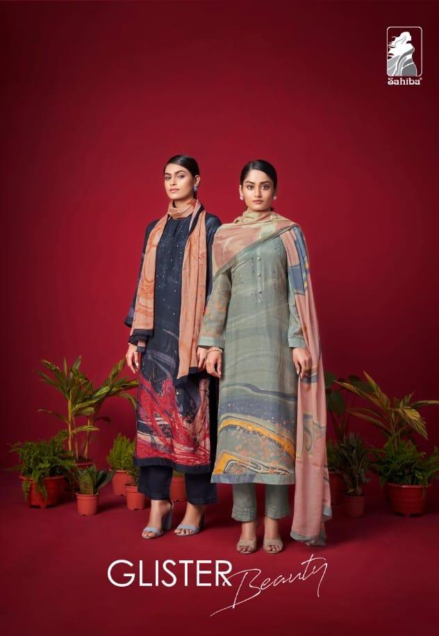 Sahiba Glister Beauty Miracle Silk Digital Print Exclusive Heavy Suits