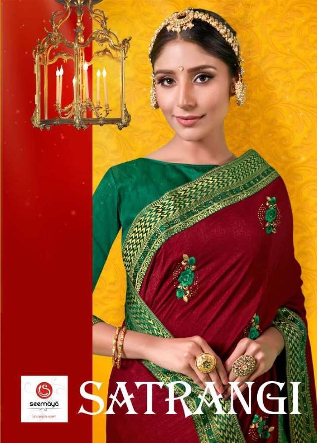 satrangi by seemaya vichitra silk designer fancy saree surat supplier