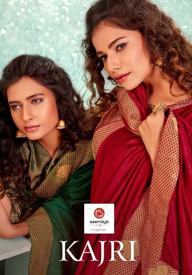 seemaya kajri vichitra silk casual wear fancy saree