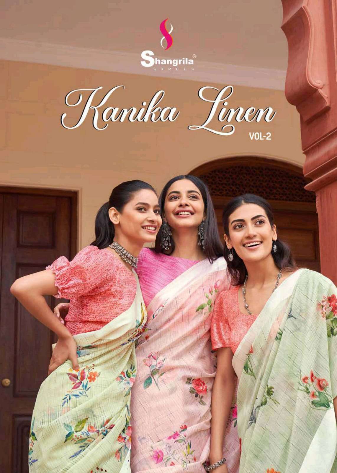 shangrila launch kanika linen vol 2 summer wear ladies printed linen cotton saree
