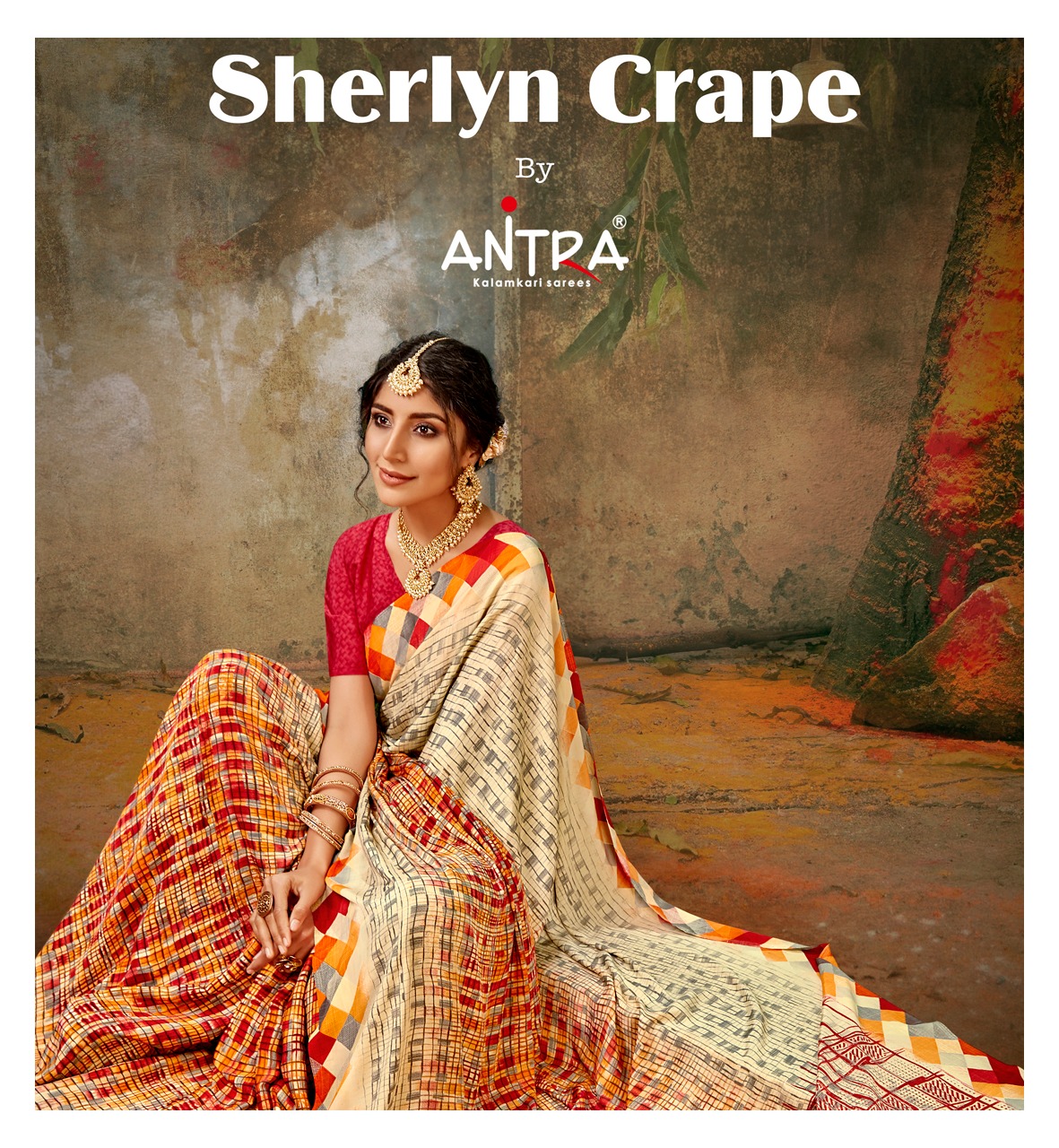 Sherlyn Crape By Antra Exclusive New Design Print Kasturi Crape Sraee