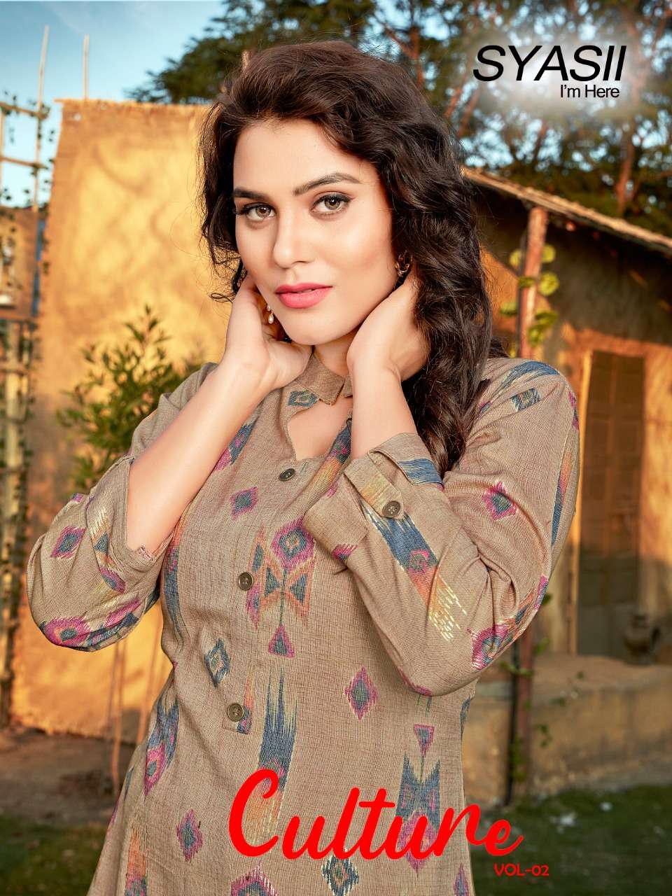 syasii culture vol 2 rayon printed indian style kurti with plazzo collection