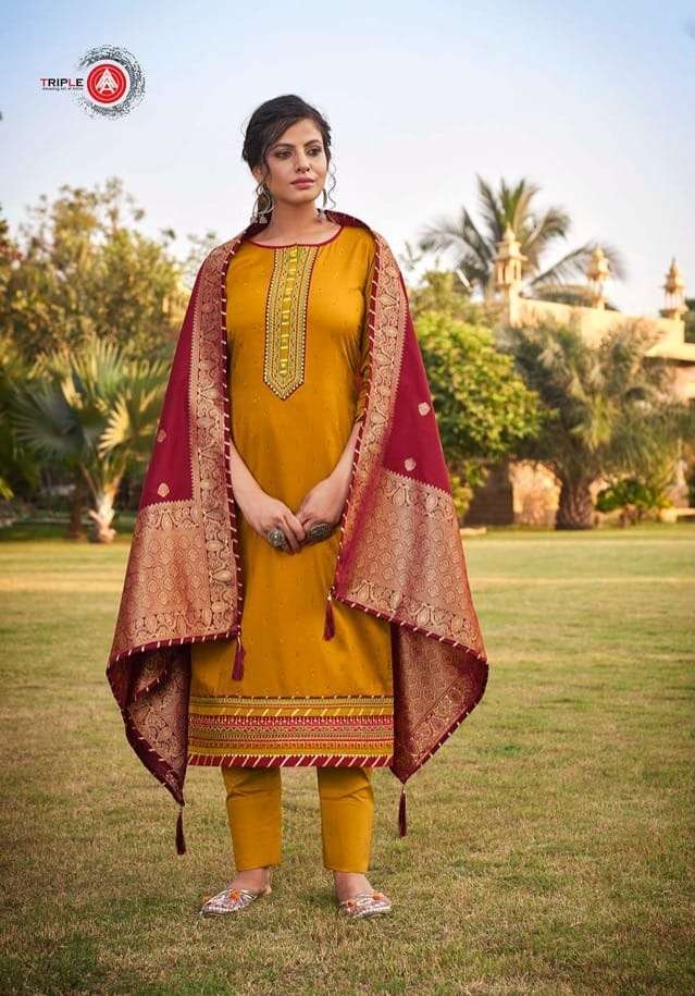 tripple aaa kasturi vol 5 jam silk work designer chudidar salwar kameez