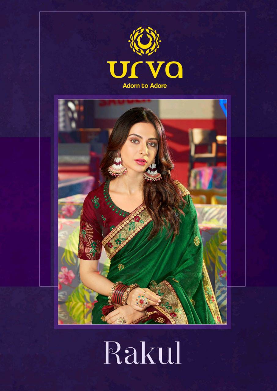 Urva Presenting Rakul 2001-2012 Series Rich Heavy Fancy Party Wear Designer Saree