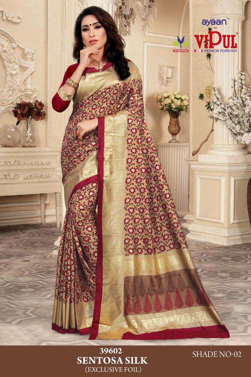 vipul kosta silk maska 39602 bhagalpuri silk exclusive designer saree 