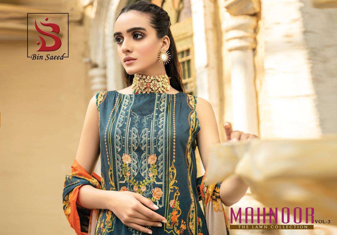 yashika trendz mahnoor vol 3 lawn printed pakistani dress materials