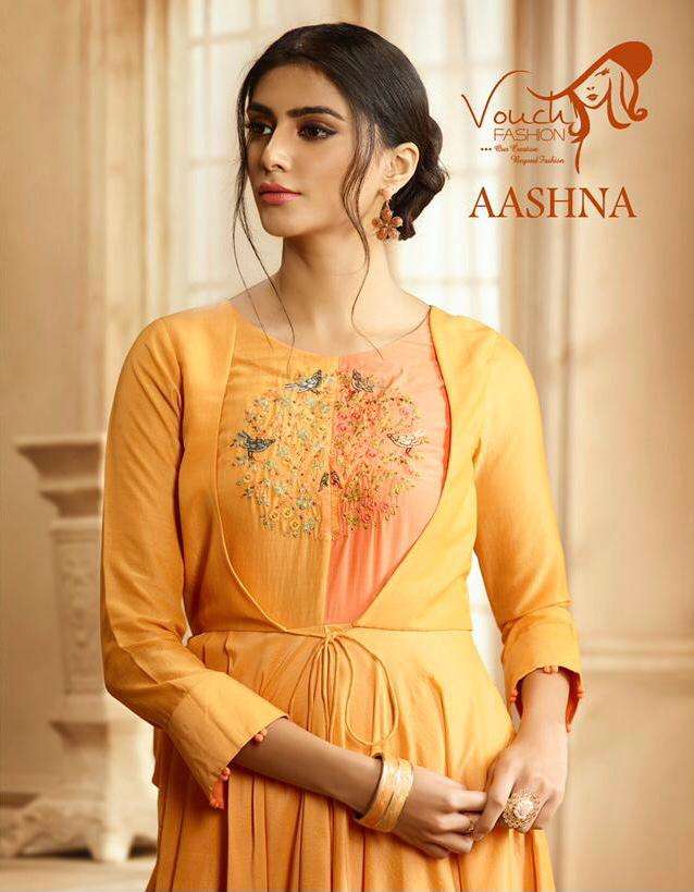 aashna by vouch fashion rayon cotton ethnic party wear long gown collection