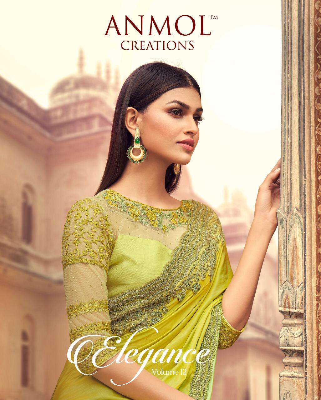 anmol creation elegance vol 12 silk georgette designer saree with embroidery blouse 