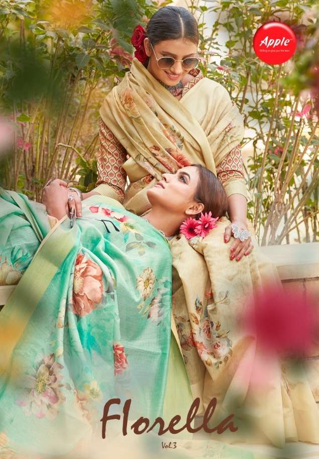 apple saree florella vol 3 cotton silk traditional saris exporter 