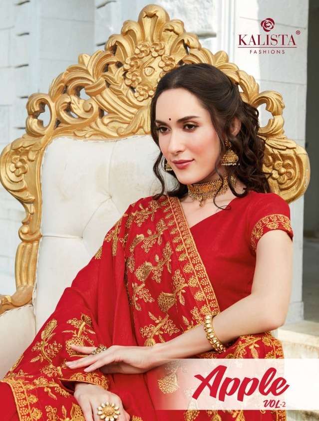 apple vol 2 by kalista vichitra silk embroidery fancy saree
