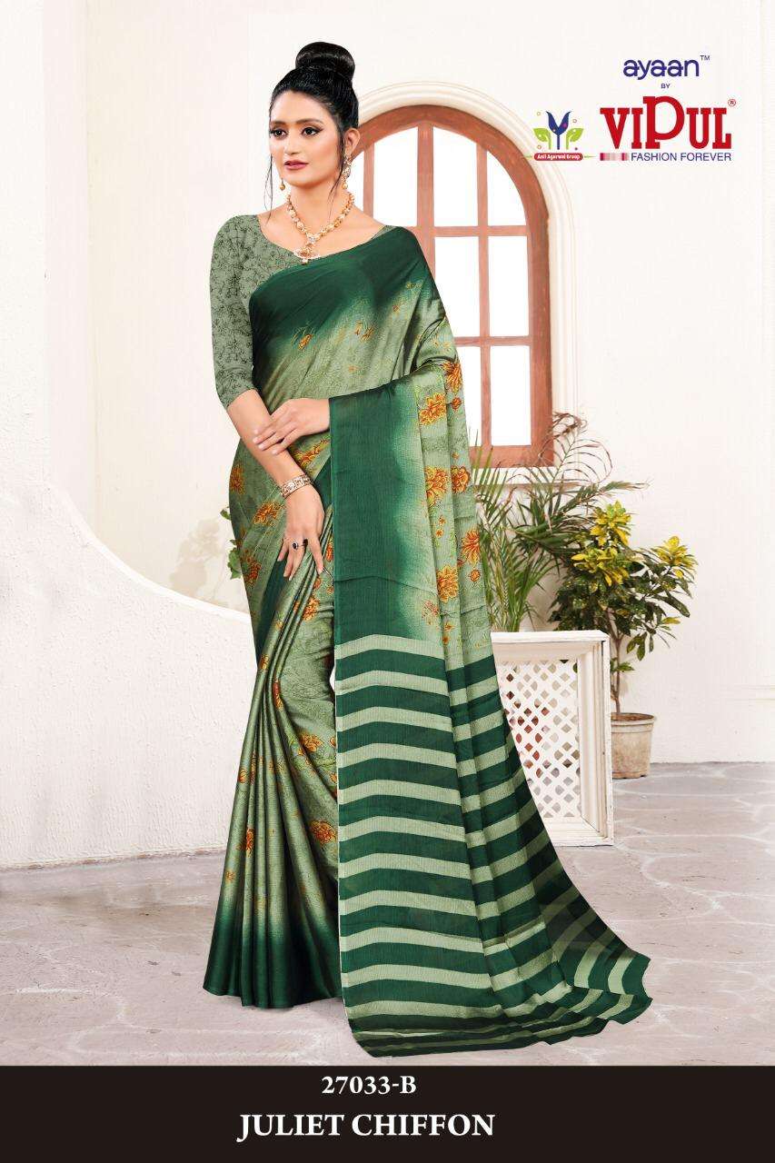 ayaan juliet chiffon 27033 design colors by vipul fashion saree surat 