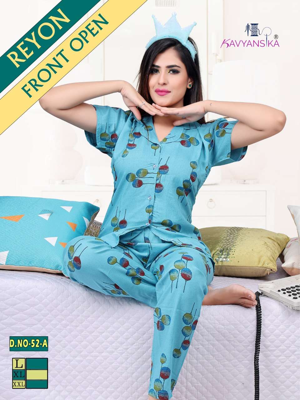 collar night suit vol 52 by kavyansika rayon summer wear ladies night suits