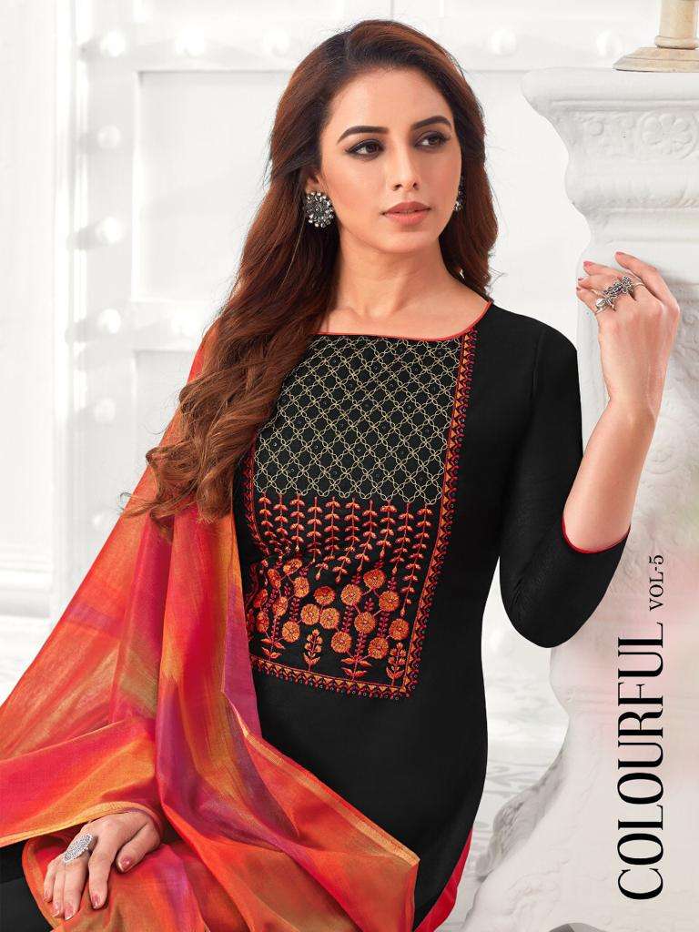 colourful vol 5 by raghav royals cotton slub fancy dresses designs