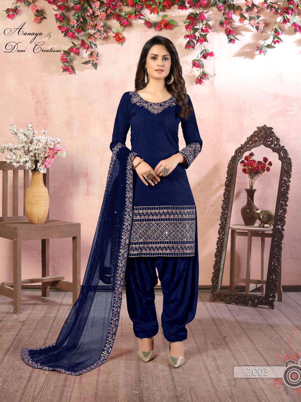 dani fashion aanaya vol 120 art silk glass work patiyala dresses seller
