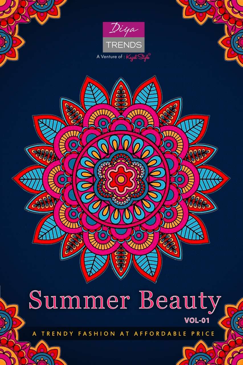 diya trendz summer beauty rayon cotton simple fancy kurti