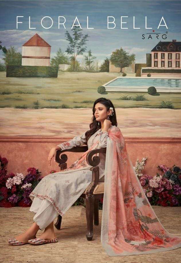 floral bella by sarg cotton cambric summer wear exclusive suits wholesaler