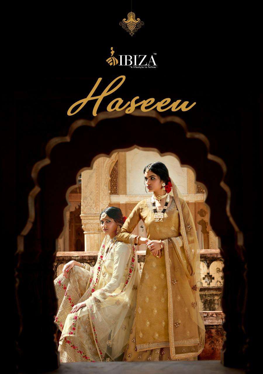 ibiza launch haseea russian silk embroidery sharara eid special salwar kameez