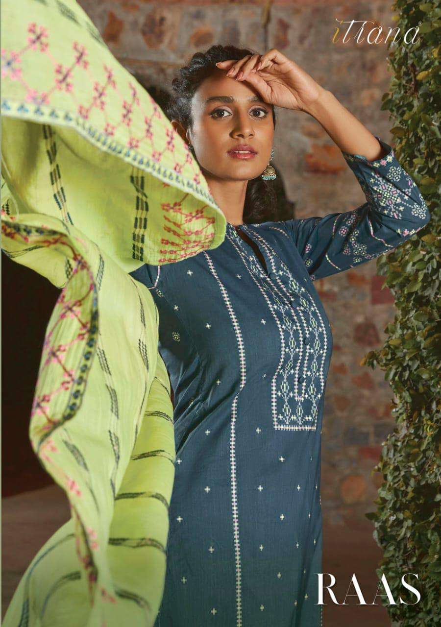 itrana present raas cambric cotton summer wear fancy salwar kameez