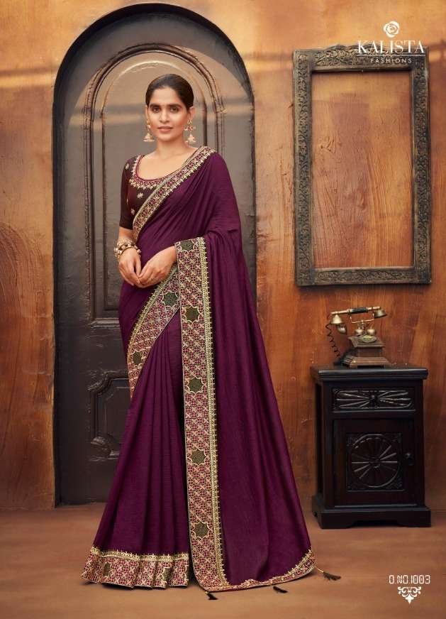 kalista alisha vichitra silk designer fancy sarees