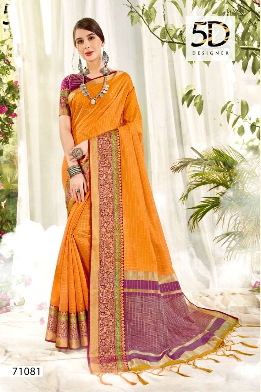 kavita vol 2 by 5d designer chanderi jacquard casual wear fancy saree
